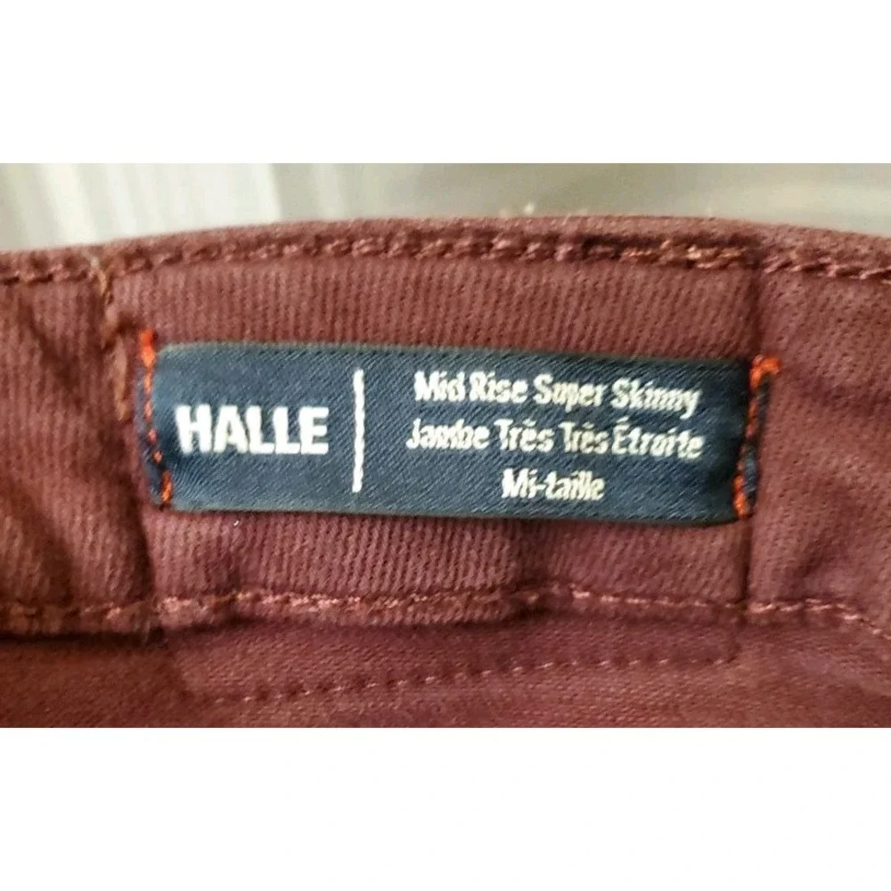 True Religion Jeans Womens 28 Maroon‎ Halle Mid Rise Super Skinny